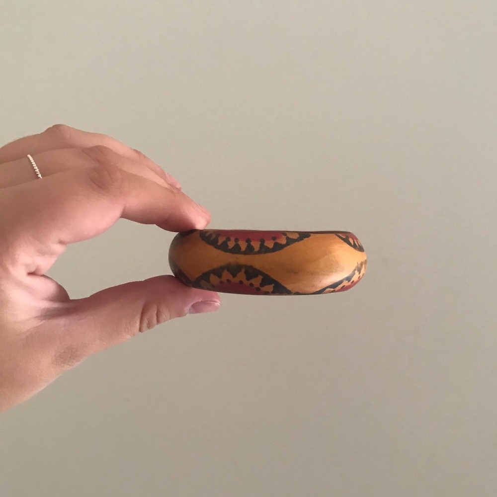 Hand Painted Wooden Bangle Bracelet